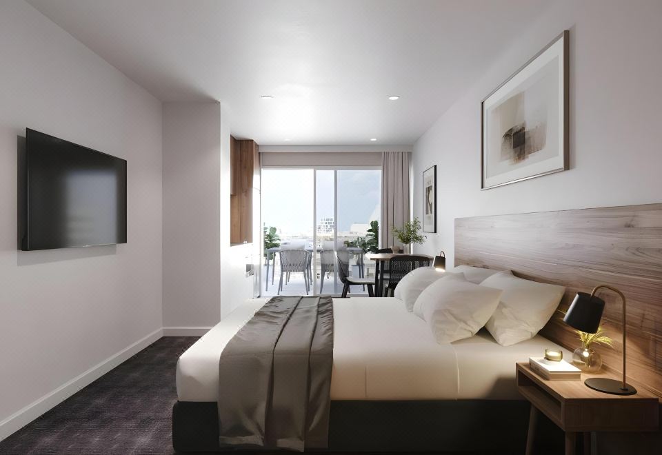 더럼 서비스 아파트의 깔끔한 주방 시설