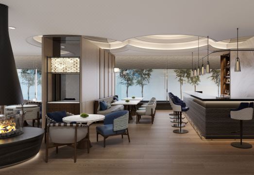 Kobe Marriott Hotel의 모던한 로비 공간