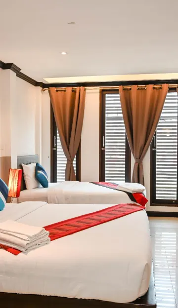 ห้องพักสำหรับสามท่านพร้อมวิวเมือง