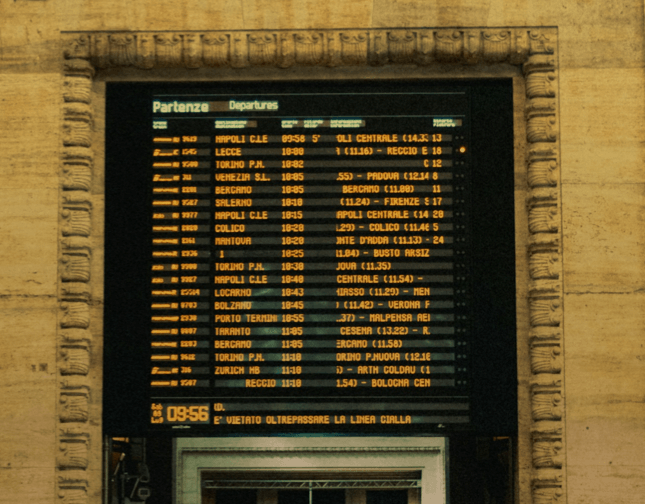 Horaires des trains en Italie