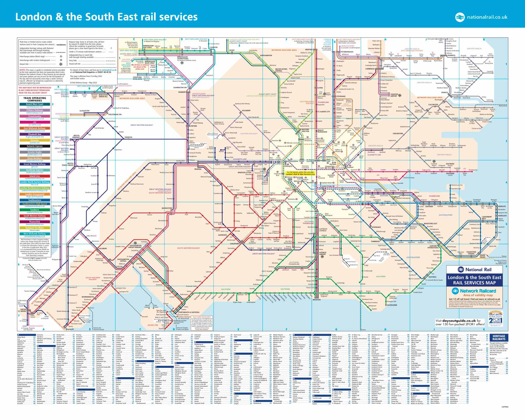 Network Railcard Area Map May 2023