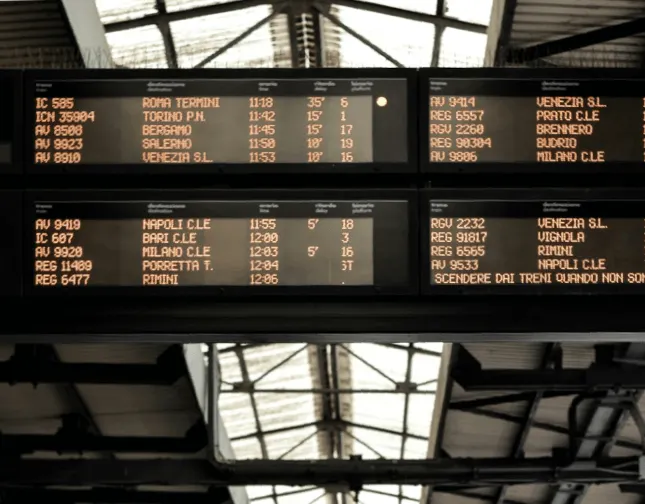 Horarios de trenes en Italia