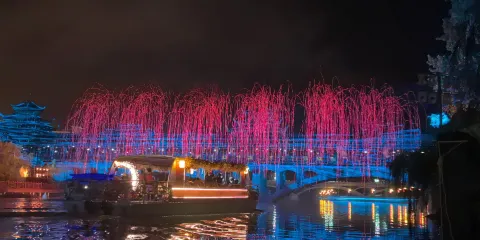 巫江夜遊-巫水河邊月正圓