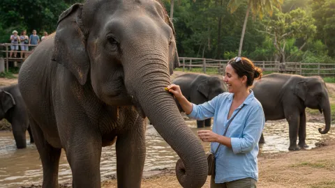 Elephant Interactions in Phuket attraction in Phuket