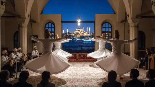 Sufi Whirling Dervishes Dance in Istanbul