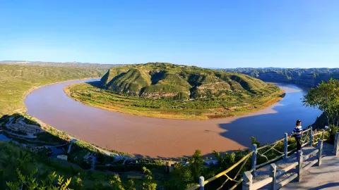 Yanchuan Yellow river Qiankun Bay Scenic Area attraction in Yan'an