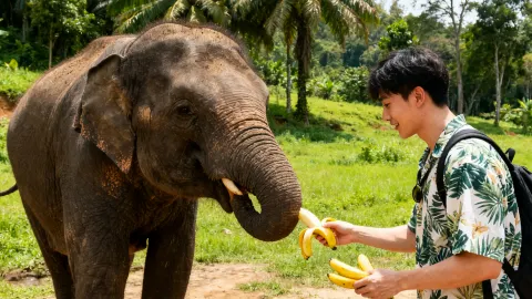 Elephant Interactions in Chiang Mai attraction in Chiang Mai