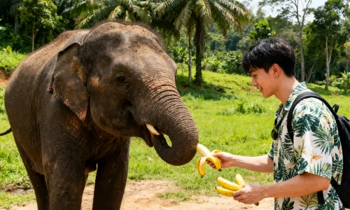 Chiang Mai Elephant Interaction