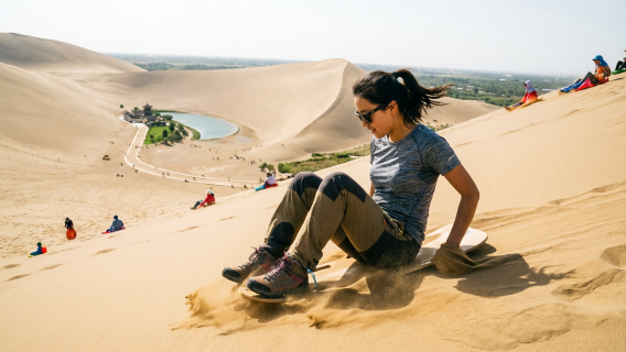 Sandboarding in Dunhuang