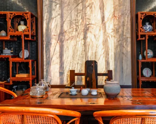 Zuixi  Mountain ViewTea and Coffee Courtyard Villa with Sunlight on the Snow Mountains Питание Photos