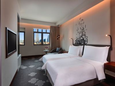 デラックスブルジュビュー、客室、2ツイン、ブルジュハリファビュー マンジル ダウンタウン ドバイの写真