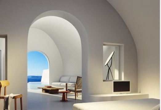 아스파키 바이 아트 마종스의 야외 수영장 및 칼데라 뷰