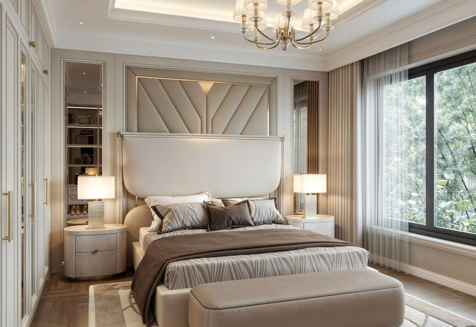 Landmark 81 & Vinhomes - Royal Galaxy Apartment의 침실 전경