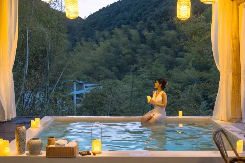 Anji Fanyin Villa Mountain Wilderness Riverside Bamboo Raft Tour Photography Beauty Inn