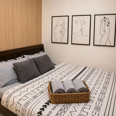Grey & Wood 1BR w/ Pool View | Shore 2 Near MOA