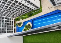 Grey & Wood 1BR w/ Pool View | Shore 2 Near MOA - Infinity Pools