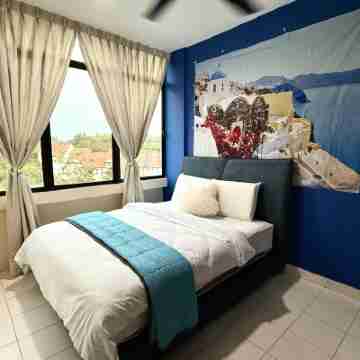 Santorini 3000sqft Townvilla, rooftop BBQ, 5BR, 13pax Rooms