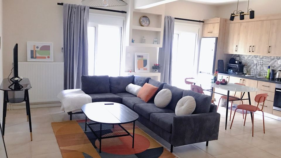 Paleo Faliro Athens fully equipped 2 bedrooms 90 sqm big apartment 200m to Free beach