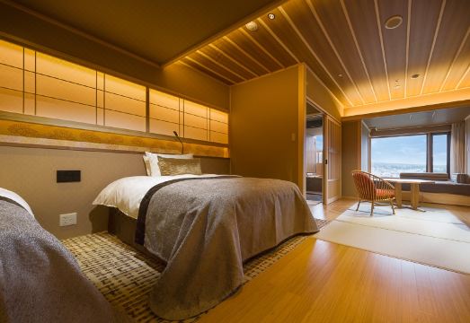 후지산 온센 호텔 카네야마엔 전경 또는 온천 전망