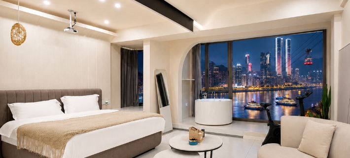 JiHe · Audio-Visual | City·View Light Luxury Retreat (Chongqing Jiefangbei Area Hong Ya Dong) Hotels in Chongqing