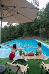 Lishan Left Bank Ring Mountain Wild Luxury Private Hot Spring Homestay - piscina