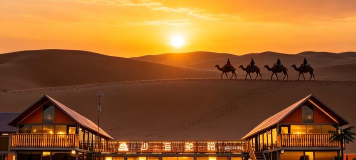 Shahai Camel Bell Luxury Wilderness Hotéis em Zhongwei