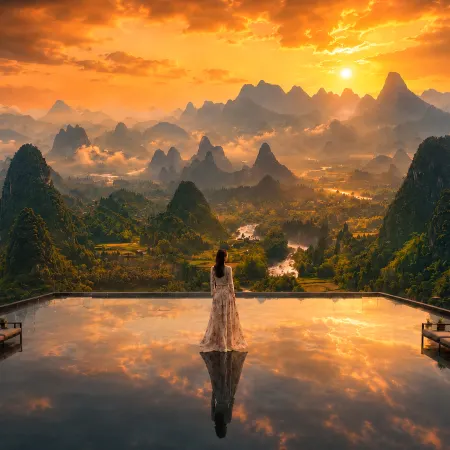 Lijiang • Muxin Resort Starry Sky Pool • Guilin Landscape Holiday Hotel