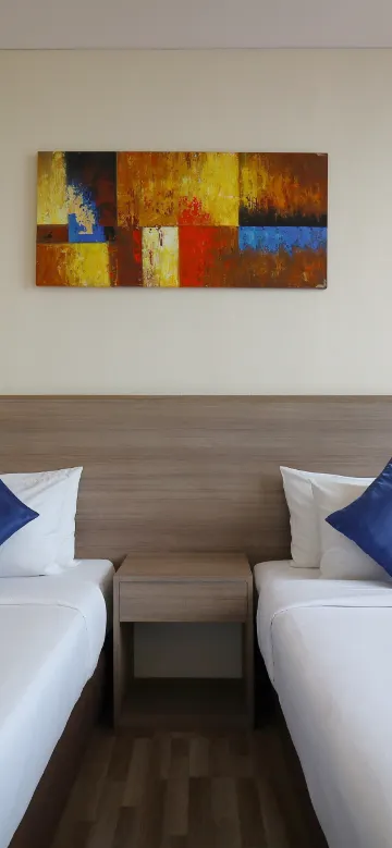 2 เตียงเดี่ยว, ปลอดบุหรี่, ห้องซูพีเรีย, วิวเมือง, มีเครื่องปรับอากาศ, Wi-Fi, ฝักบัว