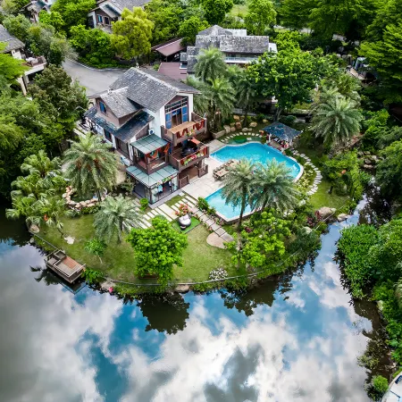 Island lakeside villas throughout the territory