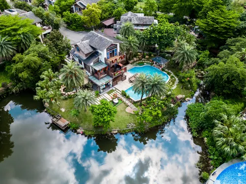 Island lakeside villas throughout the territory