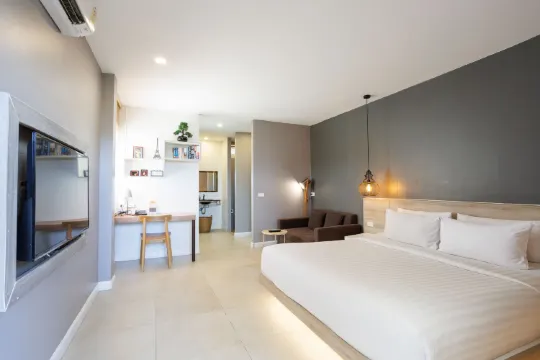 สตูดิโอเตียงคิงไซส์ มีวิวสวนหย่อม