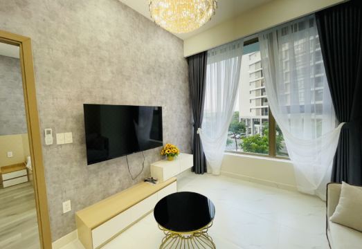 호찌민 아파트형 숙소의 넓은 거실