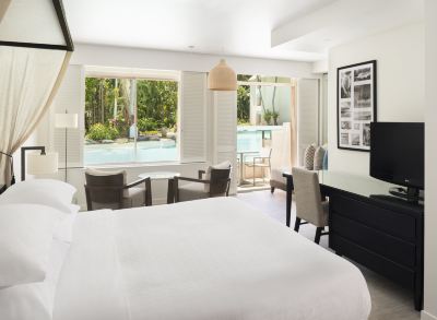 スタジオ、キングベッド1台、大きなラグーンアクセス シェラトングランドミラージュリゾート、ポートダグラスの写真