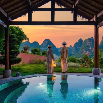 Yangshuo Fadai overhanging hot spring light luxury hotel
