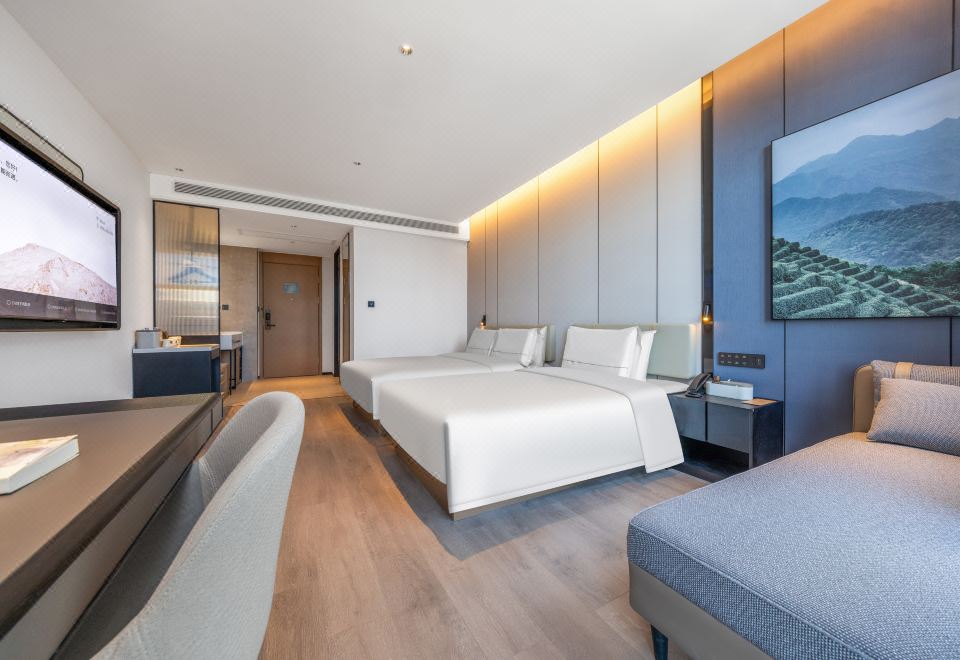 톈진 즈옌 신카이허 지하철역 아투어 호텔의 현대적인 로비