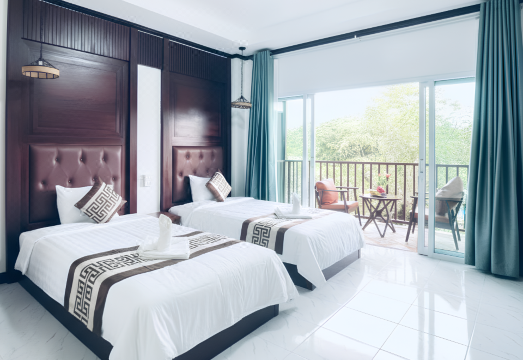 Intimate Riverside Resort Vang Vieng 객실 발코니 뷰