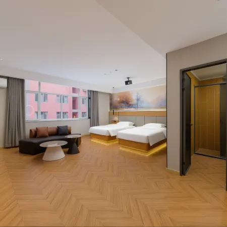 Hanggin Rear Banner Manting Movie-Watching Smart Hotel Отели в г. Ханцзиньхоуци