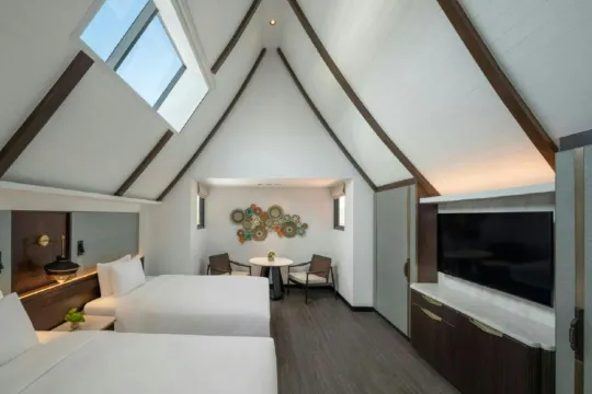 อพาร์ทเมนท์สองห้องนอนสำหรับครอบครัวที่มีวิวสวน