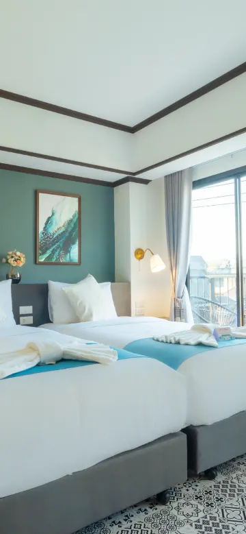 ห้องดีลักซ์เตียงแฝดปลอดบุหรี่