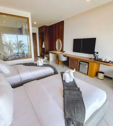 ห้องดีลักซ์เตียงแฝดพร้อมทางเข้าสระว่ายน้ำ