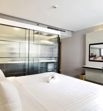 ห้องดีลักซ์วิวเมืองพร้อมอ่างอาบน้ำ