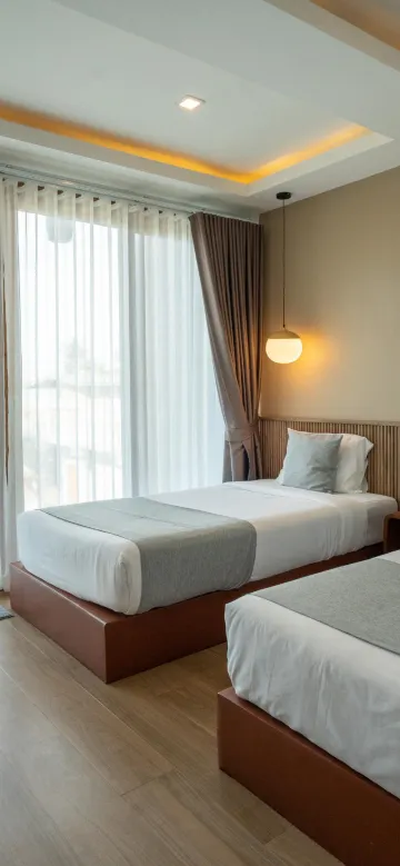 ห้องดีลักซ์ทวินพร้อมวิวสระว่ายน้ำ