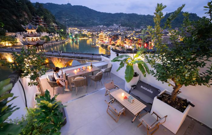 surrounded by mountains riverside villa