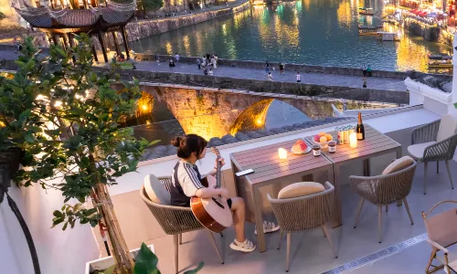 surrounded by mountains riverside villa