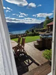 Mountain & Fjord View Apartment | Private Garden & Hot Tub - Wifi