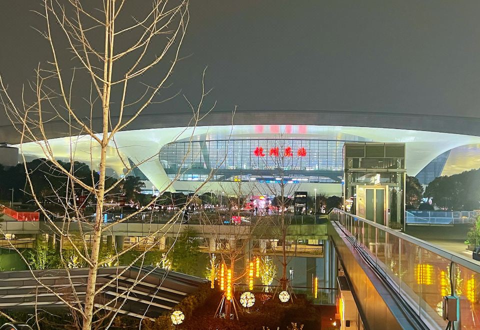 항저우 야관 서비스 아파트 침실