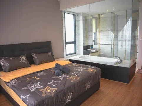 Homely Marina View 3BR Permas Bathtub & Seaview