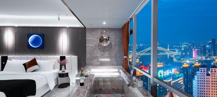 Chongqing Ting high altitude riverview hotel Hotéis em Xunquim