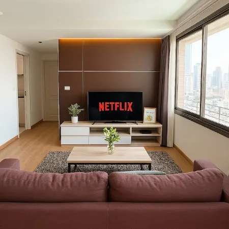 16F Great View 120sqm 2BR 2BA 3 min to Nana BTS 1603