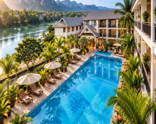 NAMKHAN SCENIC HOTEL (Free pick-up by pre-booking | Shuttle to Night Market & Royal Palace) Hotels near Wat Siphoutthabath